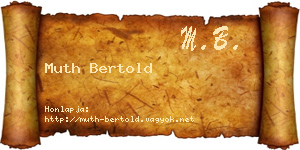 Muth Bertold névjegykártya